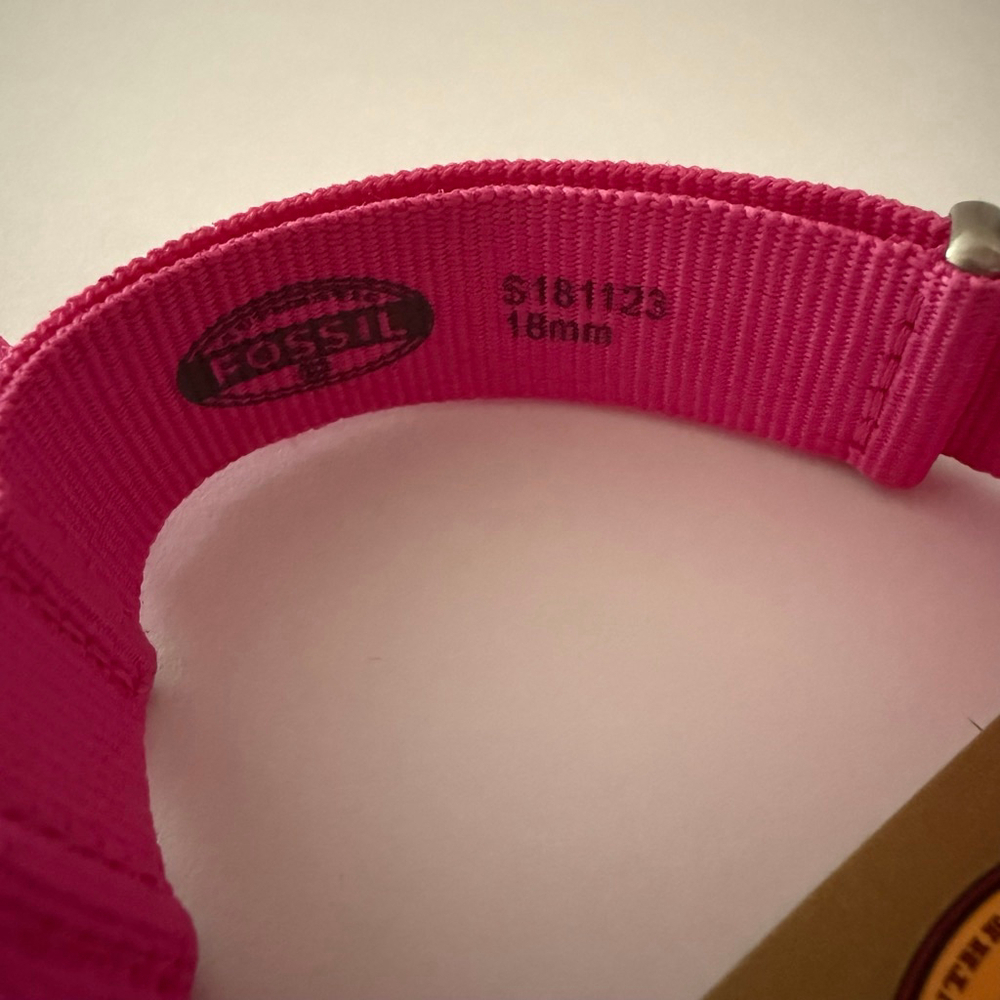 Fossil Watch Strap Pink Silver 18mm New NWT - Picture 3 of 3